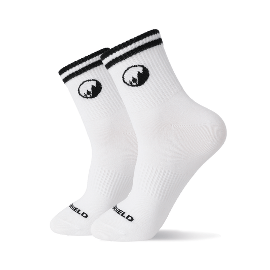 Mid-Cut Retro Barefoot Socks - White
