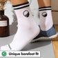 Mid-Cut Retro Barefoot Socks - White