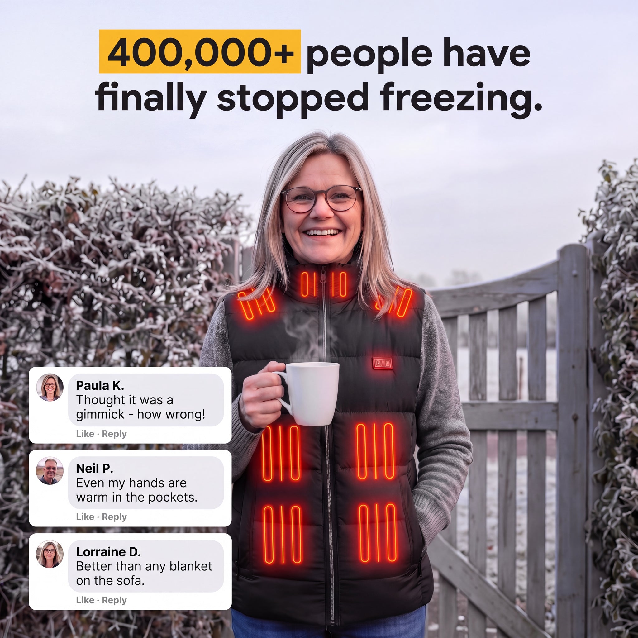 SmartHeat Heated Gilet, 400,000+ customers who have stopped freezing