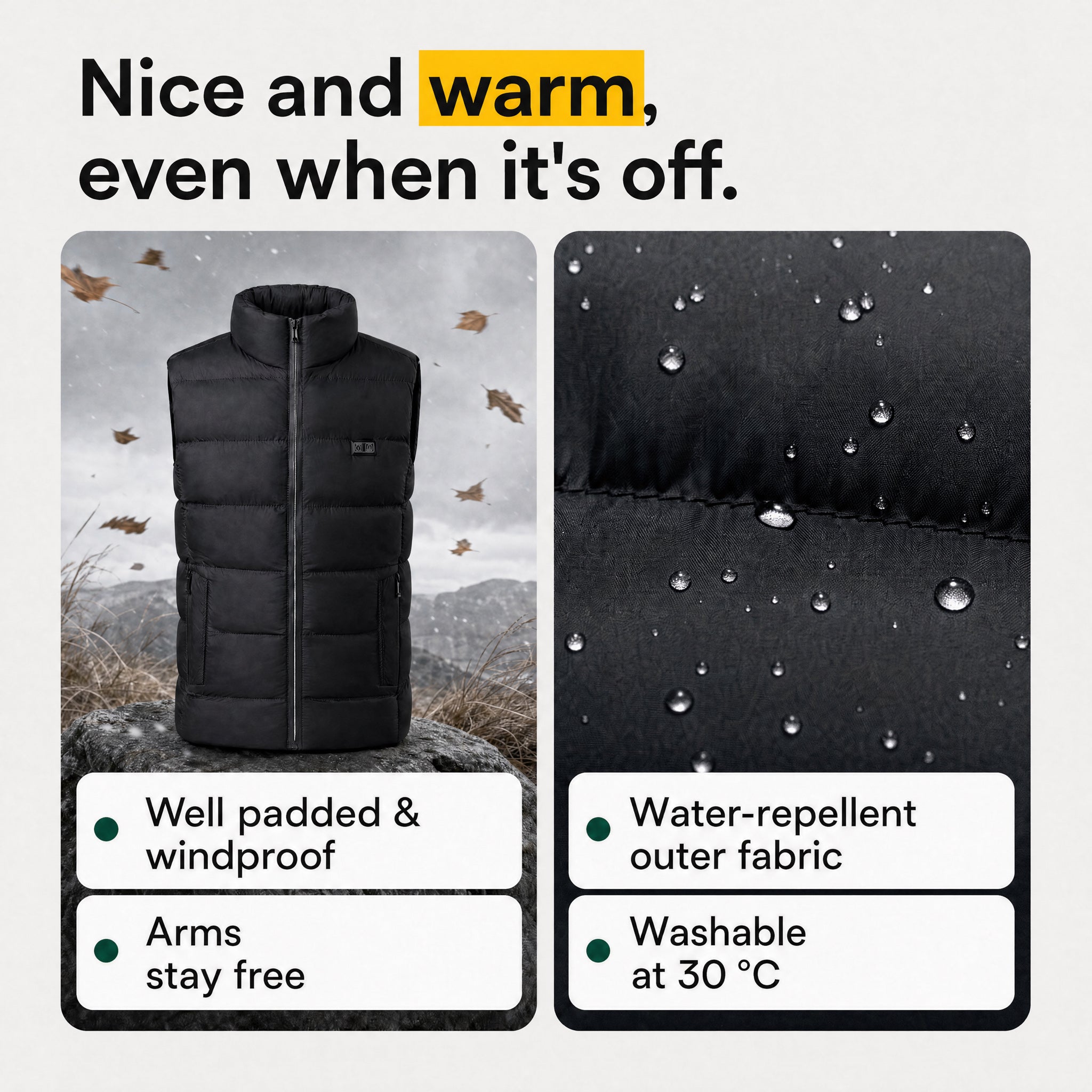 SmartHeat Heated Gilet, nice and warm even when it's switched off