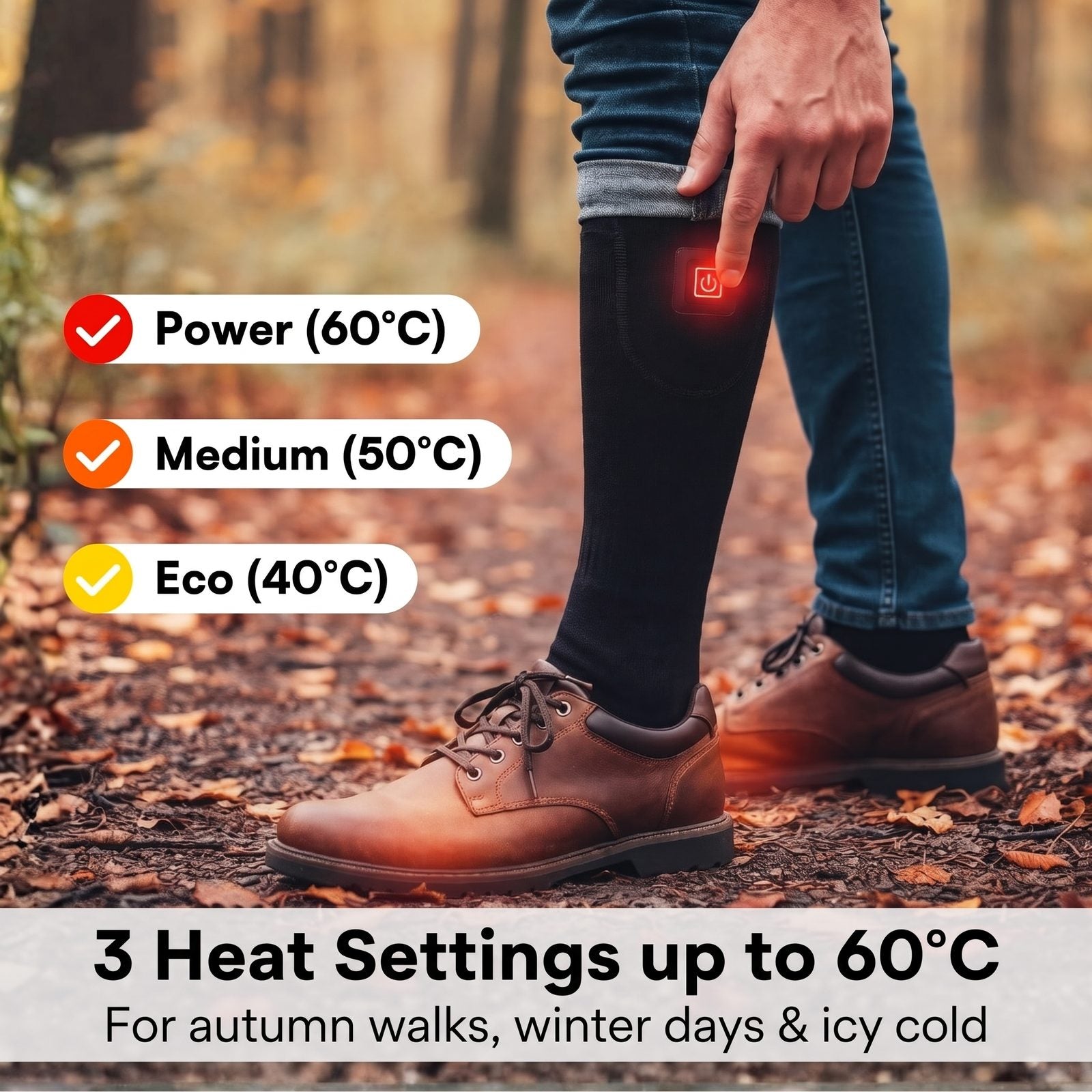 SmartHeat Heated Socks, 3 heat settings up to 60°C